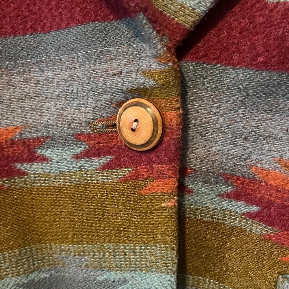Vintage Aztec Western Wool Polyester Maurizio Ramani Blazer Jacket size Large - Picture 3 of 8